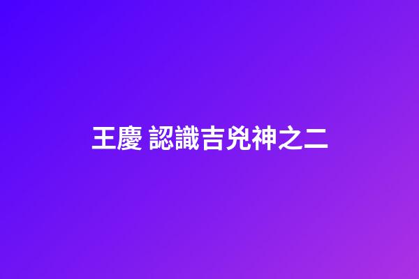 王慶 認識吉兇神之二